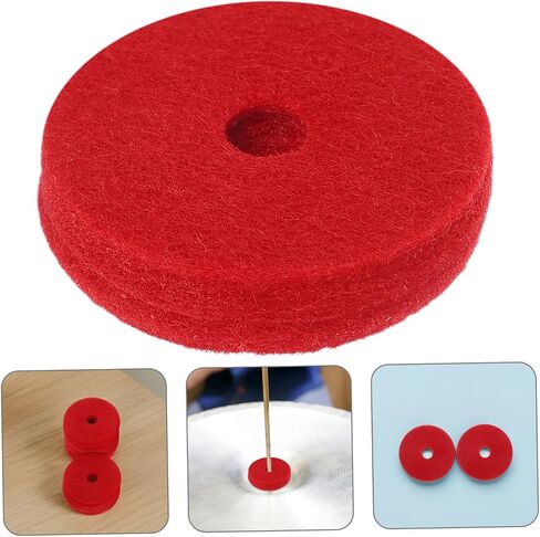 12pcs Red Cymbal Felt Pads Double Thick Felt Dampeners Drum Accessories Resilient Soft Material Secure Fit for Cymbal Longevity and Tone Control in Saudi Arabia