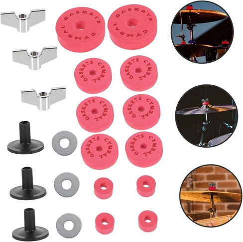 Generic Drum EVA Cotton Pads Kit Anti-slip Cymbal Clutch Sleeves with Nuts and Washers Protective Drum Accessories for Cymbal Stand Tubes and Clutch Tubes Enhance Sound Quality and Prevent in Saudi Arabia