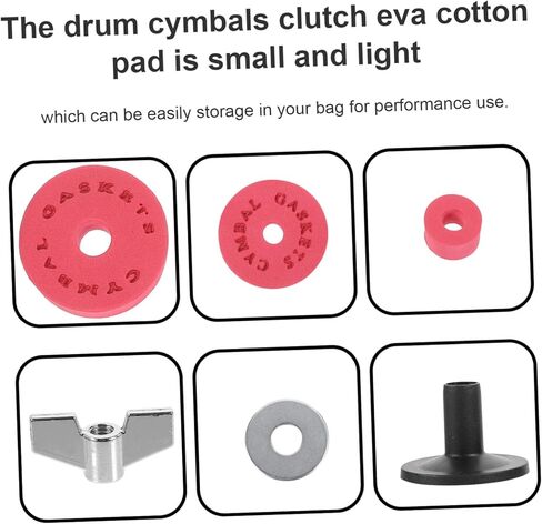Generic Drum EVA Cotton Pads Kit Anti-slip Cymbal Clutch Sleeves with Nuts and Washers Protective Drum Accessories for Cymbal Stand Tubes and Clutch Tubes Enhance Sound Quality and Prevent in Saudi Arabia