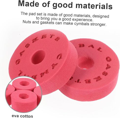 Generic Drum EVA Cotton Pads Kit Anti-slip Cymbal Clutch Sleeves with Nuts and Washers Protective Drum Accessories for Cymbal Stand Tubes and Clutch Tubes Enhance Sound Quality and Prevent in Saudi Arabia