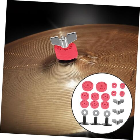 Red Drum Cymbal Gasket with EVA Pads Anti-skid Drum Clutch Cushions Professional Kit Accessories for Sound Protection and Stable Performance in Saudi Arabia