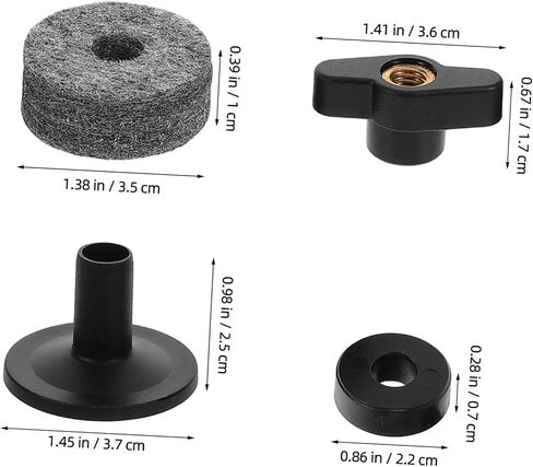 Drum Cymbal Stand Kit with Plastic Sleeves and Felt Pads Stable Secure Mounting Height Adjustable Split Hand Twist Protective Shock Absorption for Drum Set Maintenance in Saudi Arabia