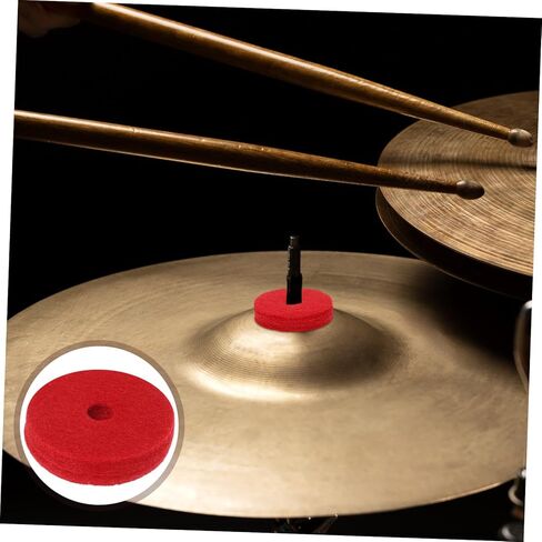 12pcs Red Cymbal Dampeners Felt Pads Cymbal Pads Anti-slip Sound Dampening Cushions for Secure Fit and Broad Compatibility Drum Accessories in Kuwait