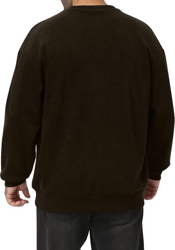 Mens Corduroy Sweatshirt Retro Metal Button Heavyweight Casual Workwear Warm Stylish Pullover S-2XL in Kuwait
