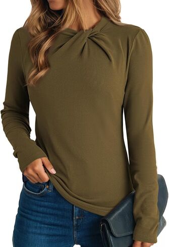 Dokotoo Womens Tops أعمال عارضة الملابس الطويلة الأكمام القمصان الوهمية in Saudi Arabia