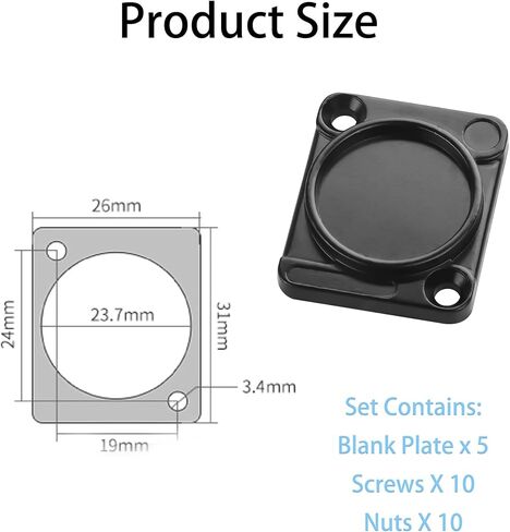 5 قطعة لوحة فارغة، لوحة تثبيت لوحة رف معدني من سلسلة D لموصلات الهيكل، موصلات XLR in Kuwait