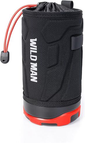 WILD MAN 1L Bicycle Water Bottle Holder Bag Portable Kettle Bag Scooter Storage Bag for Kick Scooters Folding Bike MTB Bicycle Touring Sport Messenger bag (Does not include kettle)(R1,Black Red) in Saudi Arabia