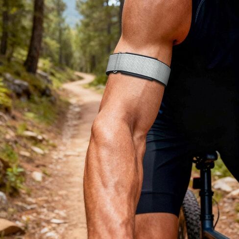 Compatible with Amazfit Helio Strap Bicep Band, Hook & Loop Nylon Arm/Ankle Band with Cover Design – Adjustable Breathable 42cm Elastic Strap with Pre-Installed 22mm Pins (No Case Included) in Kuwait