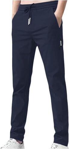Mens Fleece Lined Winter Pants Loose Fit Warm Athletic Joggers with Pockets Workout Lightweight Running Sweatpants in Saudi Arabia