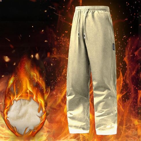 Mens Fleece Lined Winter Pants Loose Fit Warm Athletic Joggers with Pockets Workout Lightweight Running Sweatpants in Saudi Arabia