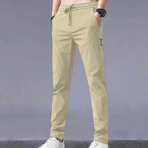 Mens Fleece Lined Winter Pants Loose Fit Warm Athletic Joggers with Pockets Workout Lightweight Running Sweatpants in Saudi Arabia