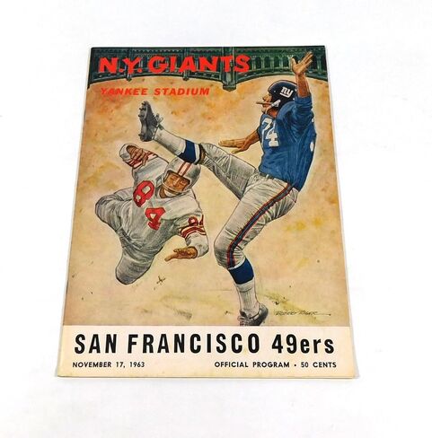1963 San Francisco 49ers at New York Giants NFL Football Program 11-17-63 - NFL Programs in Saudi Arabia