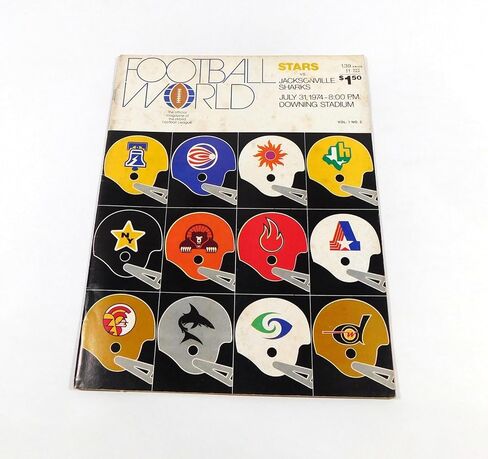 1974 Jacksonville Sharks vs New York Stars WFL Football Program 7-31-74 - College Programs in Saudi Arabia