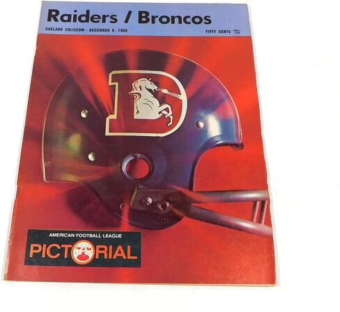 1968 Denver Broncos at Oakland Raiders AFL Football Program 12-8-68 - NFL Programs in Saudi Arabia