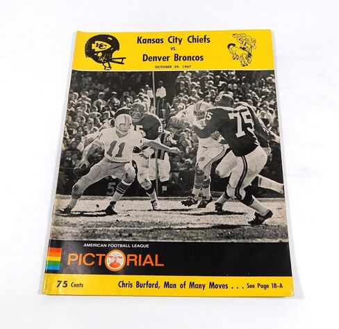 1967 Denver Broncos at Kansas City Chiefs AFL Football Program 10-29-67 - NFL Programs in Saudi Arabia