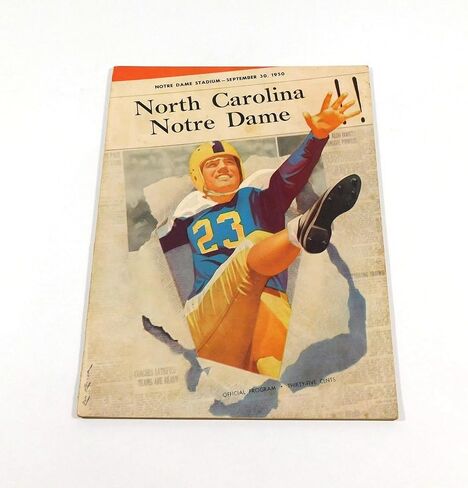 1950 North Carolina vs Notre Dame College Football Program 9-30-50 - College Programs in Saudi Arabia