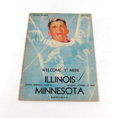 1947 Minnesota at Illinois College Football Program 10-18-47 - NFL Programs in Saudi Arabia