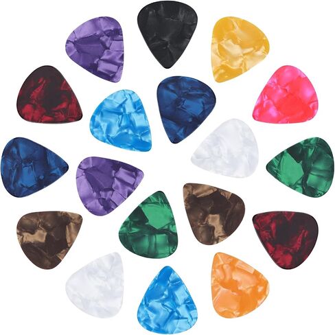 30 Pack Guitar Picks Plectrums, Includes Thin Medium Heavy Thickness, Colorful Celluloid Plectrums for Bass Electric Acoustic Guitars Ukulele in Saudi Arabia