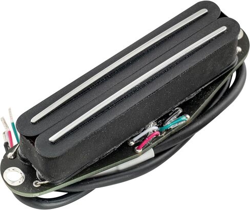 Musiclily Pro ST-DPLC Ceramic Dual Single Coil Sized Humbucker Pickup 6.2K for Strat Style Electric Guitar, White Body Chrome Rail in Saudi Arabia