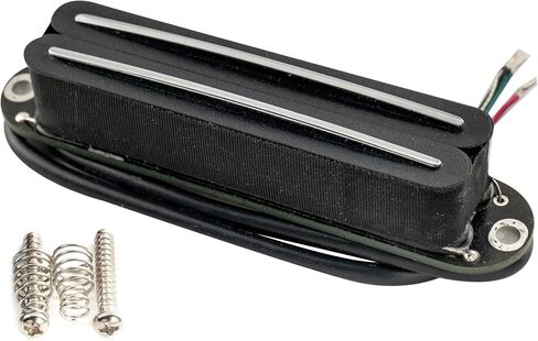 Musiclily Pro ST-DPLC Ceramic Dual Single Coil Sized Humbucker Pickup 6.2K for Strat Style Electric Guitar, White Body Chrome Rail in Saudi Arabia