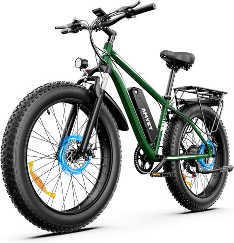 AMYET EB26 Electric Bike for Adults Peak 1500W Electric Bicycle 48V 15AH (720WH) Battery Electric Bike 26" Fat Tire Mountain 28mph 7 Speed Gears Dual Shock Absorber EBike in Saudi Arabia