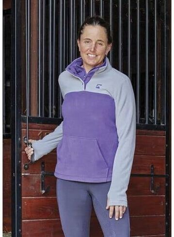Dover Saddlery Riding Sport Women's Freemont Fleece، X-Small، Firework Red/Chimera Gray in Saudi Arabia