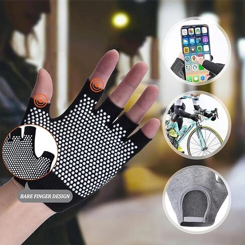 Women Yoga Gloves Cotton Fitness Half Finger Gloves Breathable Outdoor Cycling Pilates Sports in Saudi Arabia