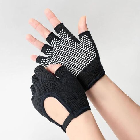 Women Yoga Gloves Cotton Fitness Half Finger Gloves Breathable Outdoor Cycling Pilates Sports in Saudi Arabia