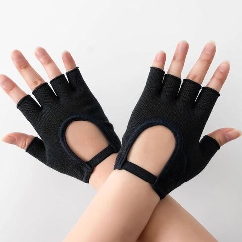 Women Yoga Gloves Cotton Fitness Half Finger Gloves Breathable Outdoor Cycling Pilates Sports in Saudi Arabia