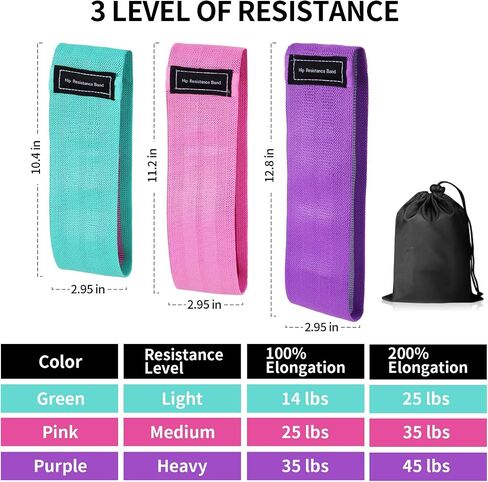 Exercise Resistance Bands for Legs Butt, Fabric Loop Bands Yoga in Saudi Arabia