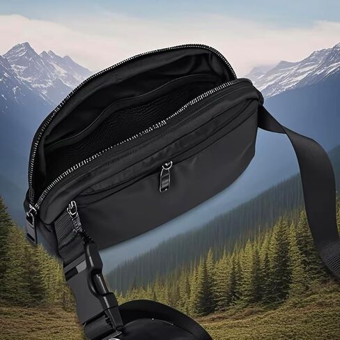 حقيبة خصر للنساء والرجال من Fanny Pack مع حزام حزام قابل للتعديل للسفر أو الاستخدام اليومي (أسود) in Saudi Arabia