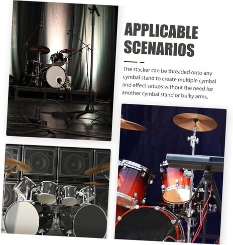 Kisangel Metal Cymbals Stacker for HiHat Drum Adjustable Cymbals Holder Reliable Mounting Rack for Professional Percussion Accessories for Drum Kits in Saudi Arabia