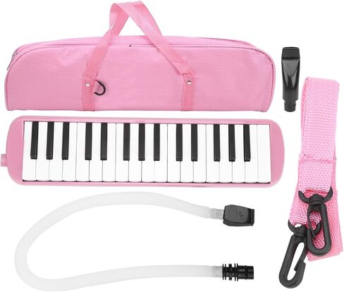 Melodica 32 Key, Musical Education Instrument for Beginner with 2 Soft Long Tubes, 2 Short Mouthpieces and Carrying Bag (2) in Saudi Arabia
