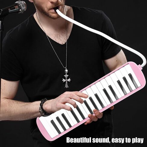 Melodica 32 Key, Musical Education Instrument for Beginner with 2 Soft Long Tubes, 2 Short Mouthpieces and Carrying Bag (2) in Saudi Arabia