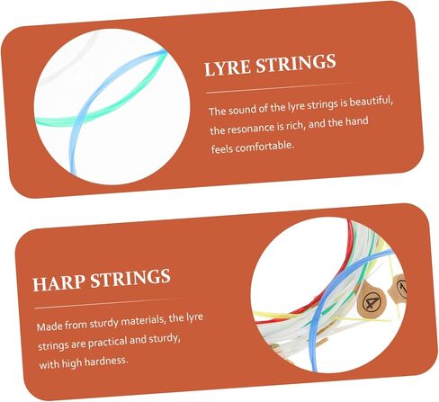 GALPADA 15pcs Harp String Replacement Lyre Strings for Lyre Lap Harp Strong Treble Bright Bass Smooth Transition in Saudi Arabia