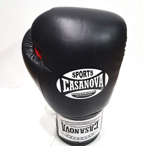 Casanova Boxing® Professional LACE-UP Boxing Fight Gloves (Black/Red Palm, 8 oz) in Saudi Arabia