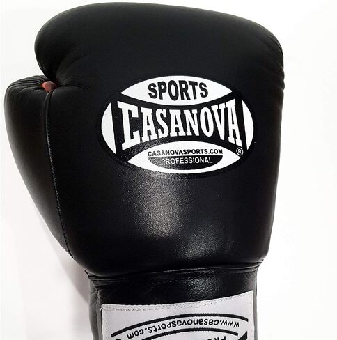 Casanova Boxing® Professional LACE-UP Boxing Fight Gloves (Black/Red Palm, 8 oz) in Saudi Arabia