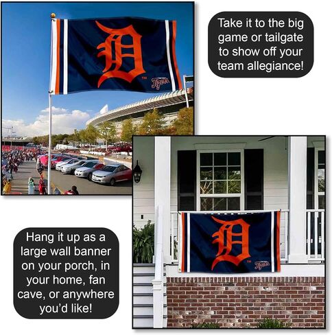 لافتة علم بحلقة معدنية بشعار WinCraft Detroit Tigers مقاس 3x5 قدم in Saudi Arabia