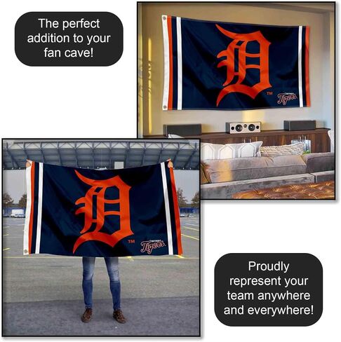 لافتة علم بحلقة معدنية بشعار WinCraft Detroit Tigers مقاس 3x5 قدم in Saudi Arabia