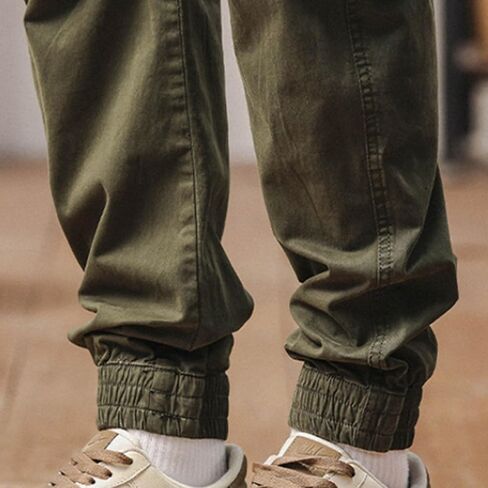 بنطال كاجوال من القطن للرجال من Cargo Joggers، بنطال رياضي فضفاض يسمح بالتهوية مع جيوب متعددة للاستخدام في الهواء الطلق in Saudi Arabia