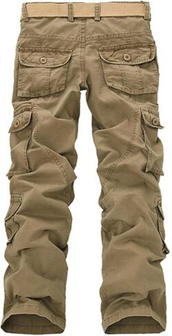 Men's Army Camo Cargo Pants Cotton Canvas Relaxed Fit Work Trousers Casual Outdoor Trousers with Multi-Pockets in Saudi Arabia