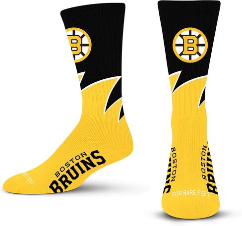 For Bare Feet Black Wave Crew Sock NHL Large in Saudi Arabia