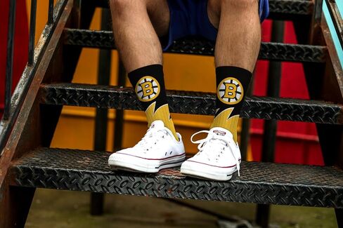 For Bare Feet Black Wave Crew Sock NHL Large in Saudi Arabia