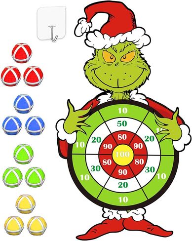 هدايا ألعاب عيد الميلاد للأطفال، لعبة لوح رمي السهام الكبيرة لعيد الميلاد مع 12 كرة لزجة، رياضة داخلية وخارجية متعددة اللاعبين، مستلزمات حفلات عيد الميلاد in Kuwait