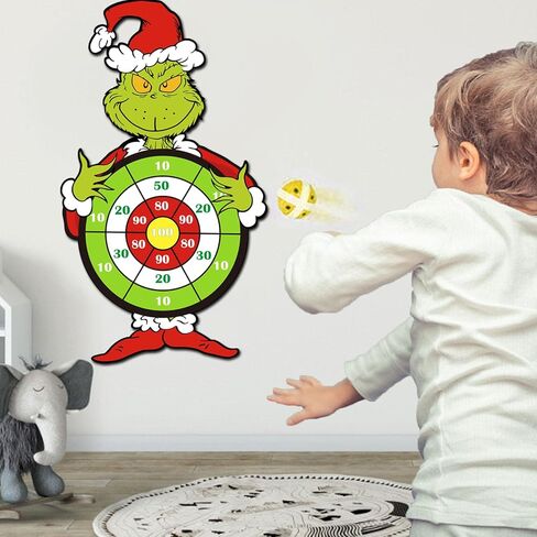هدايا ألعاب عيد الميلاد للأطفال، لعبة لوح رمي السهام الكبيرة لعيد الميلاد مع 12 كرة لزجة، رياضة داخلية وخارجية متعددة اللاعبين، مستلزمات حفلات عيد الميلاد in Kuwait