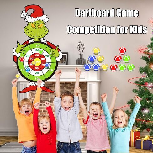 هدايا ألعاب عيد الميلاد للأطفال، لعبة لوح رمي السهام الكبيرة لعيد الميلاد مع 12 كرة لزجة، رياضة داخلية وخارجية متعددة اللاعبين، مستلزمات حفلات عيد الميلاد in Kuwait