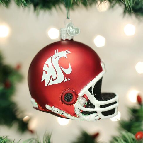 Old World Christmas Washington State University Pennant Glass Blown Ornament for Christmas Tree, Handcrafted Holiday Decoration, University Collection in Saudi Arabia