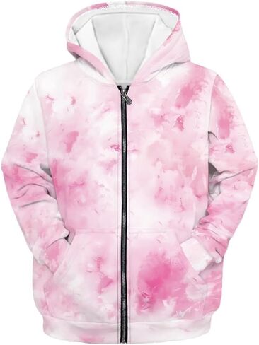 Kid Zip Up Hoodie Sweatshirts for Girl Kawaii Outfit Athletic Hoodies for Teens Long Sleeve Hooded Sweatshirt in Saudi Arabia