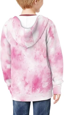 Kid Zip Up Hoodie Sweatshirts for Girl Kawaii Outfit Athletic Hoodies for Teens Long Sleeve Hooded Sweatshirt in Saudi Arabia