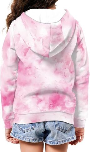 Kid Zip Up Hoodie Sweatshirts for Girl Kawaii Outfit Athletic Hoodies for Teens Long Sleeve Hooded Sweatshirt in Saudi Arabia
